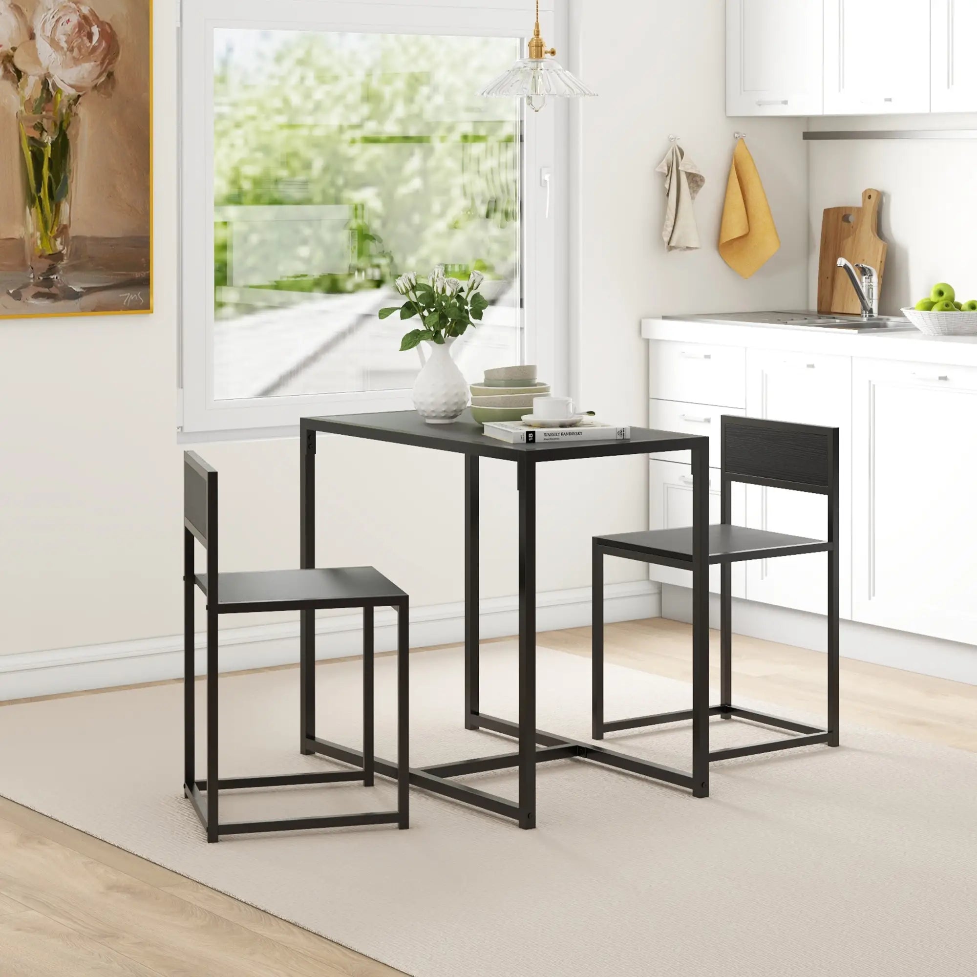 Industrial Dining Table Set for 2, Kitchen Table and Chairs, Small Space Bar Sets at Gallery Canada