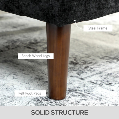 L Shape Sofa, Modern Sectional Couch, Chaise Lounge, Wooden Legs, Black 3-Seater Sofas at Gallery Canada