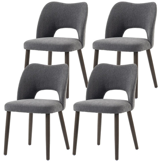 Upholstered Dining Chairs Set, Rubberwood Legs, Dark Grey Dining Chairs Multi Colour at Gallery Canada