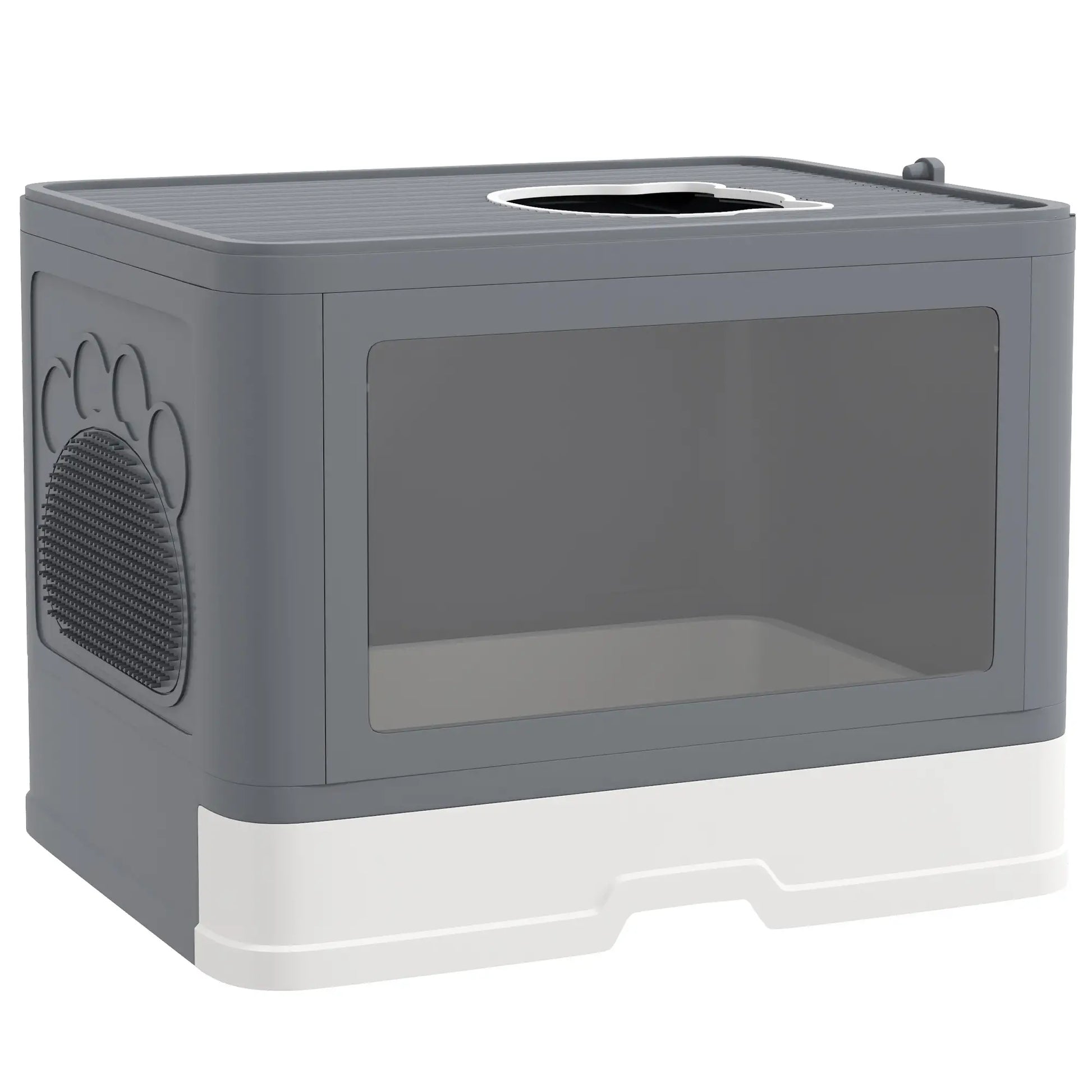 Cat Litter Box, Front Enter Top Exit, Pull Out Tray, Easy Clean, Grey Cat Litter Box Enclosures Grey, White at Gallery Canada