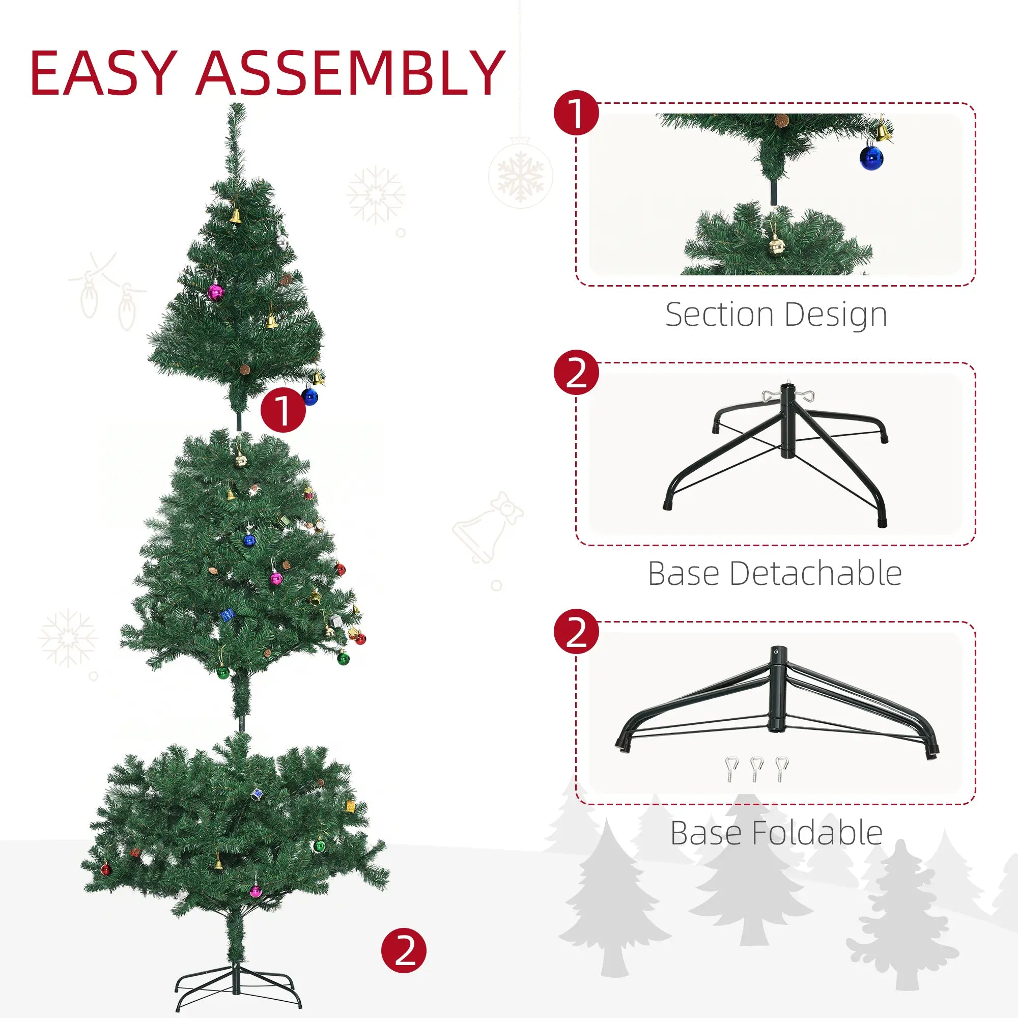 7ft Artificial Christmas Tree, Holiday Party Decoration, Green Artificial Christmas Trees at Gallery Canada