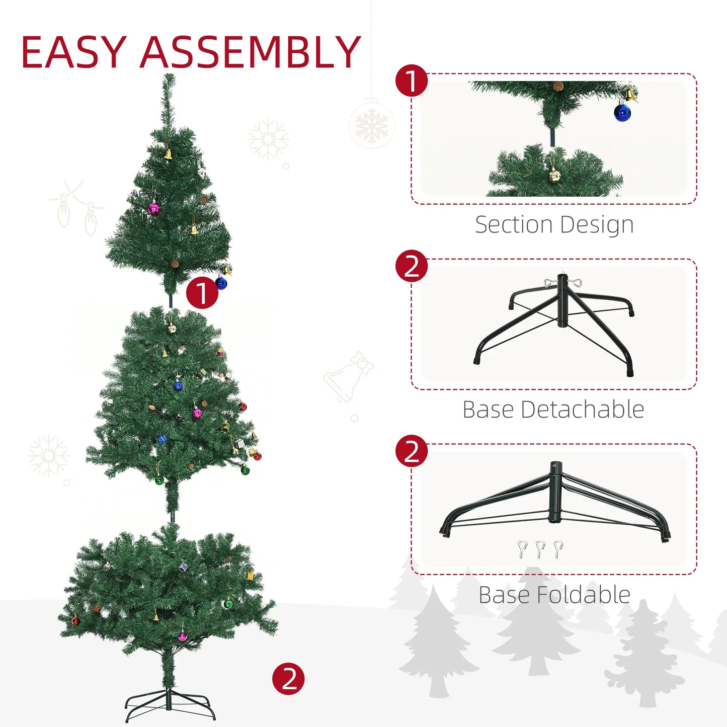 7ft Artificial Christmas Tree, Holiday Party Decoration, Green Artificial Christmas Trees at Gallery Canada