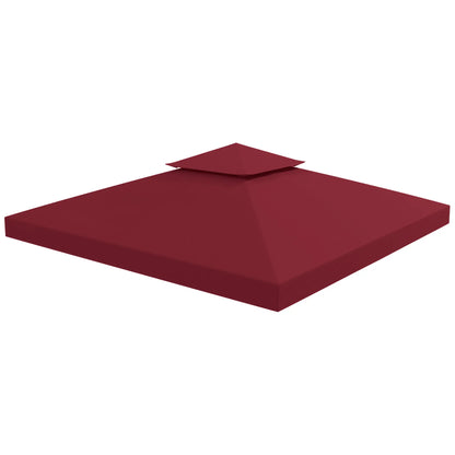 10' x 10' Square 2-Tier Gazebo Canopy Cover, Wine Red Gazebo Canopy Replacement at Gallery Canada