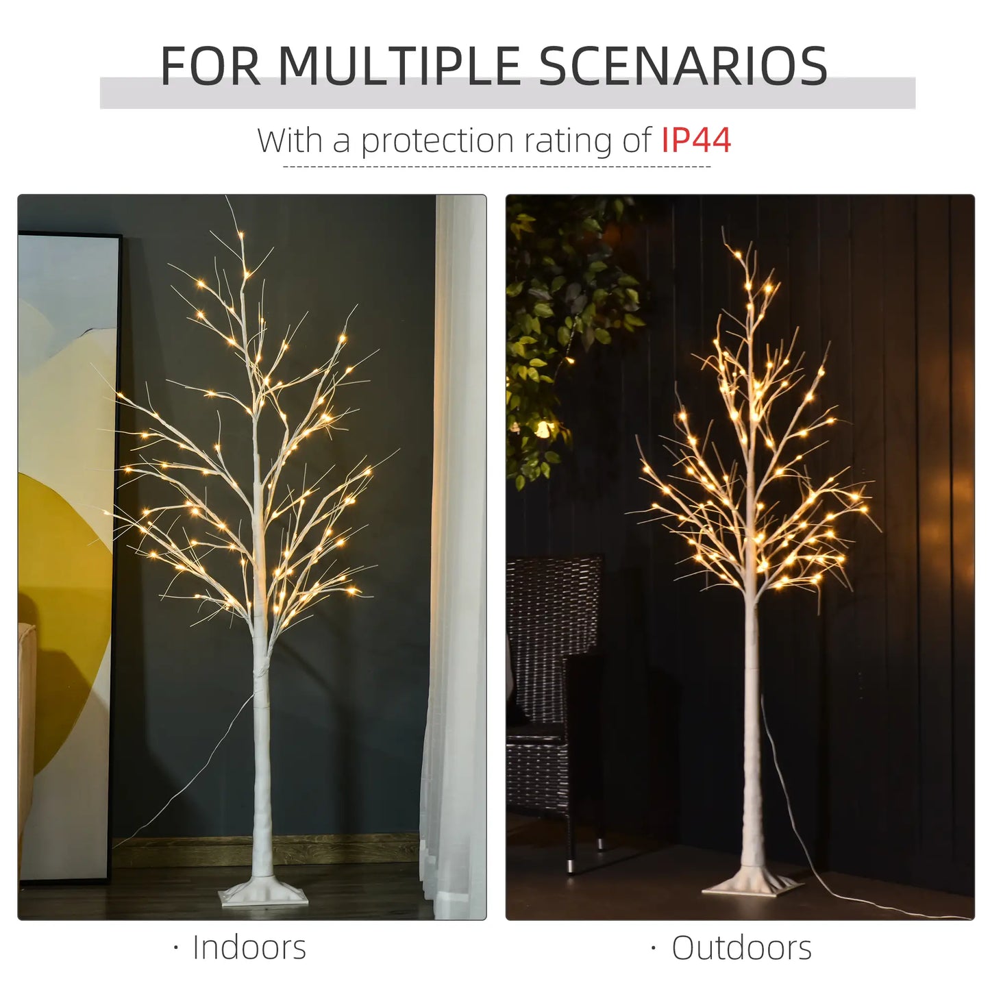 5FT Garden Birch Tree Light, 58 Warm LEDs, 8 Modes, Indoor Outdoor Artificial Tree Light at Gallery Canada