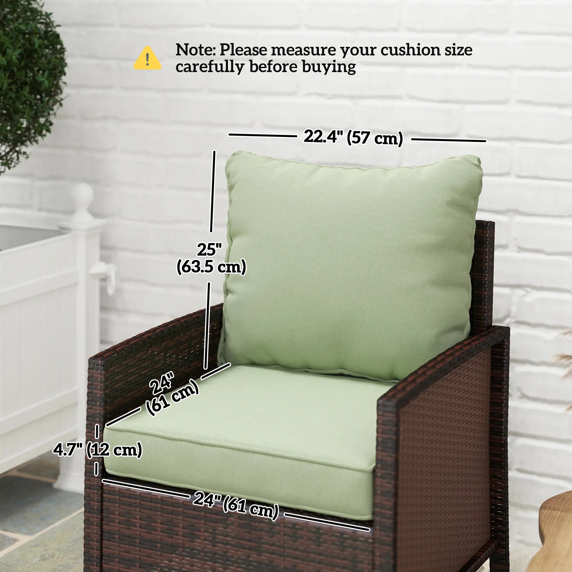 4-Piece Seat Cushion Pillows, Patio Chair Cushions Set, Indoor Outdoor, Green Patio Chair Cushions at Gallery Canada