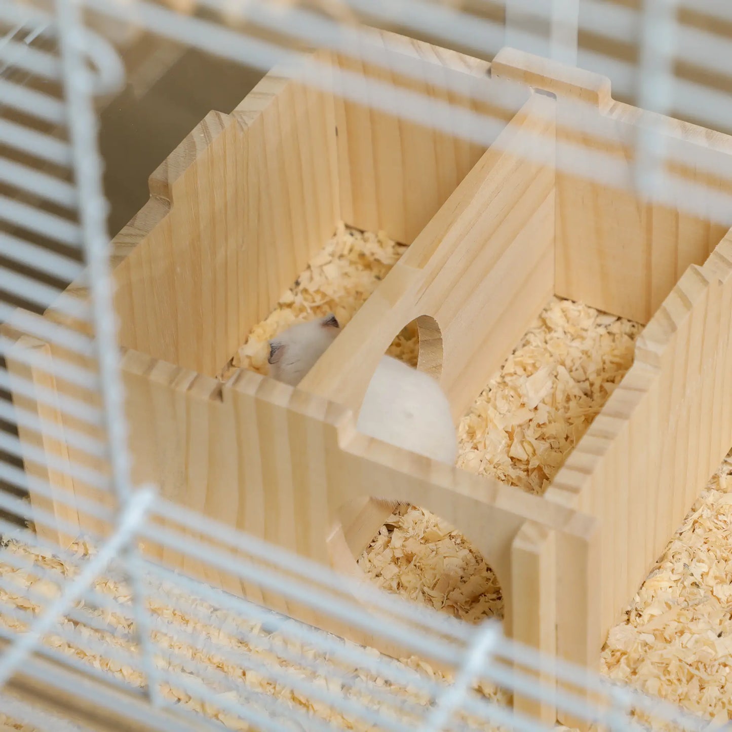 Hamster Cage, Deep Bottom, Wooden Ramp, Hut, Exercise Wheel, White Hamster Cages at Gallery Canada