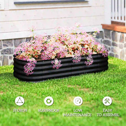 4.9 x 2 x 1ft Galvanized Raised Garden Bed Kit, Metal Planter Box, Black Galvanized Planter Boxes at Gallery Canada