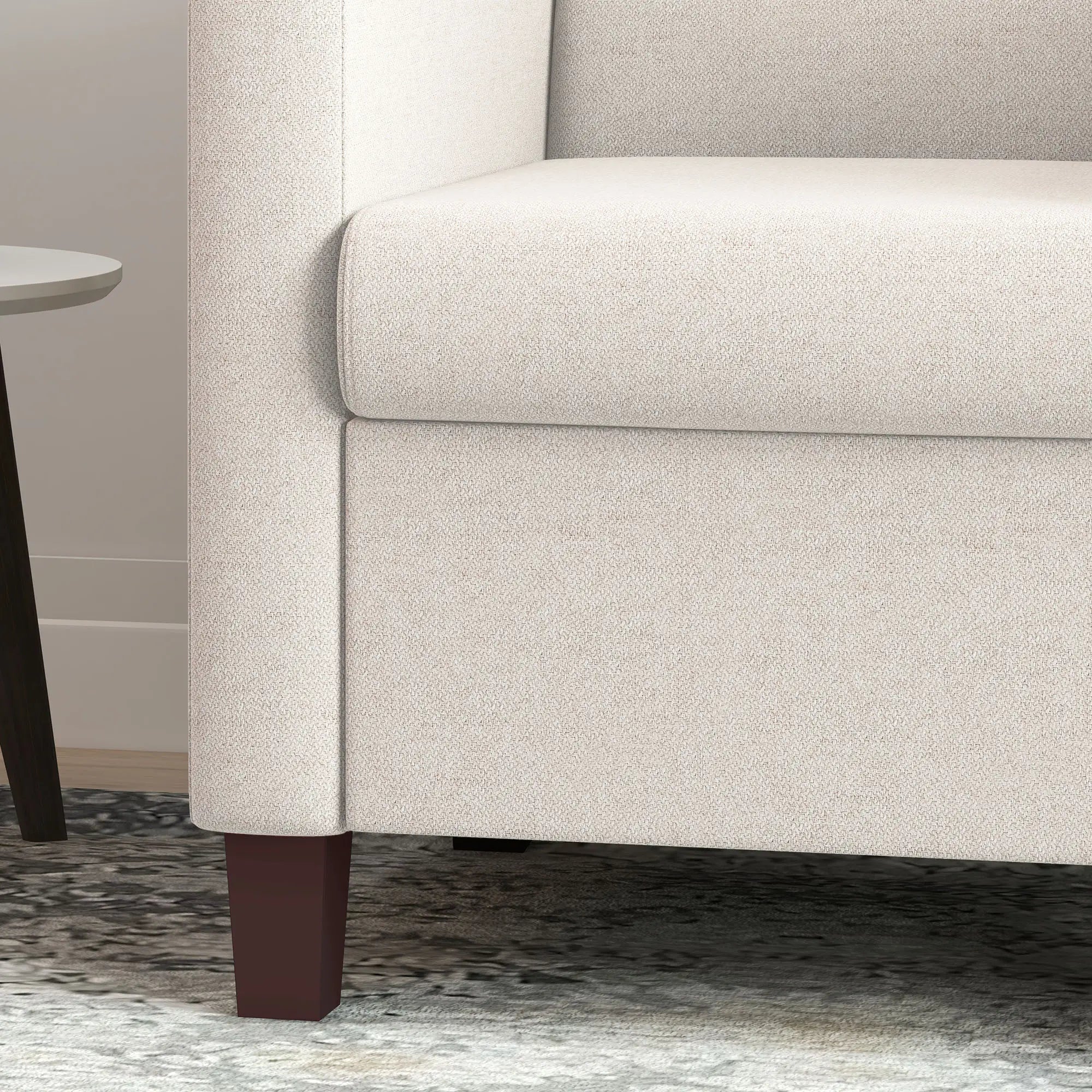 Modern Fabric Accent Chair, Seat Cushion, Non-Slip Pads, Cream White Accent Chairs at Gallery Canada