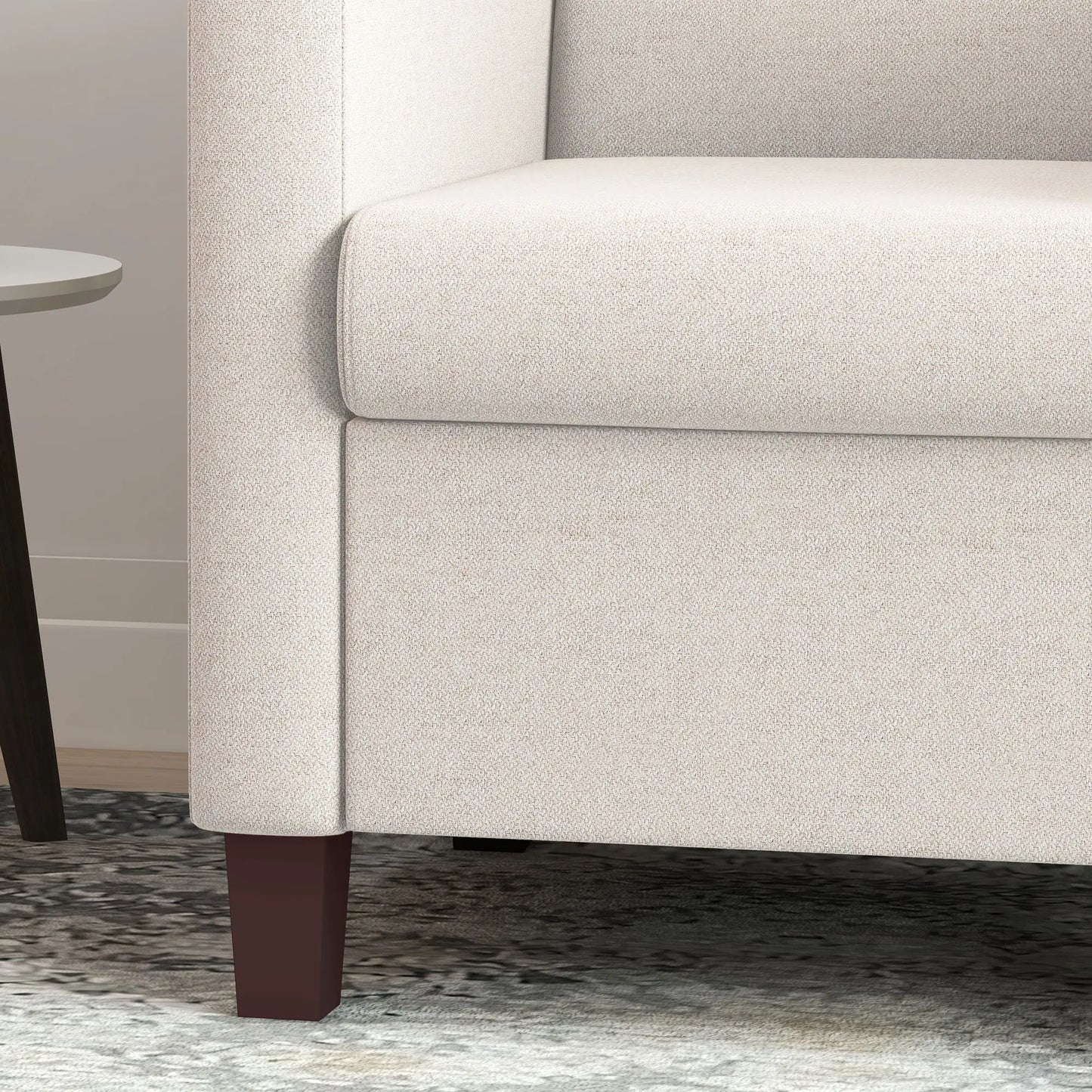 Modern Fabric Accent Chair, Seat Cushion, Non-Slip Pads, Cream White Accent Chairs at Gallery Canada