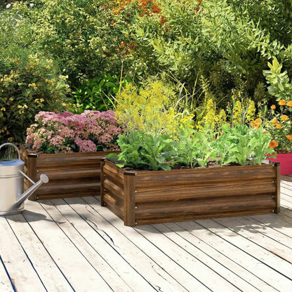 Galvanized Raised Garden Beds, Outdoor Planter Box, Dark Brown Galvanized Planter Boxes at Gallery Canada