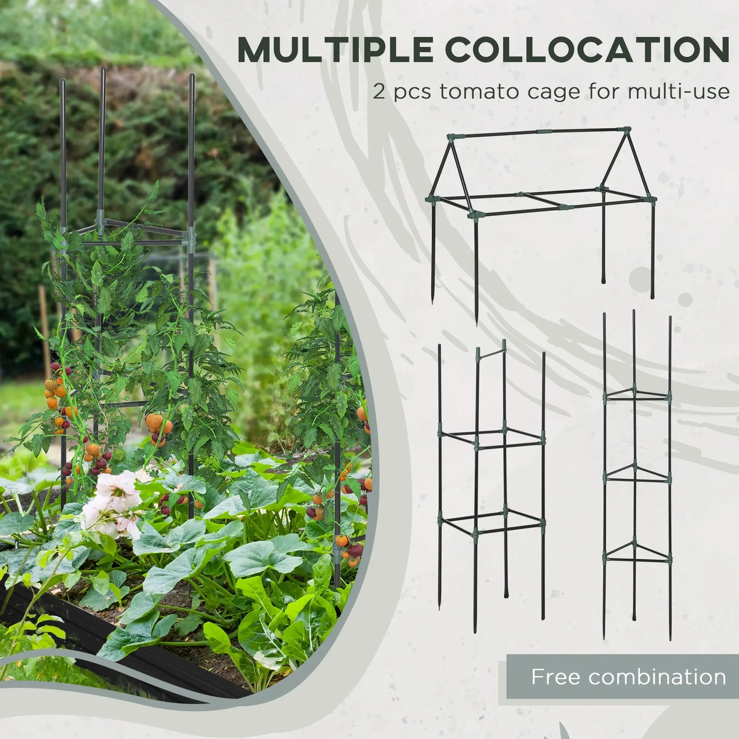 6' x 3' x 1' Raised Garden Bed, 2 Trellis Tomato Cages, Steel Frame, Black Raised Garden Beds at Gallery Canada