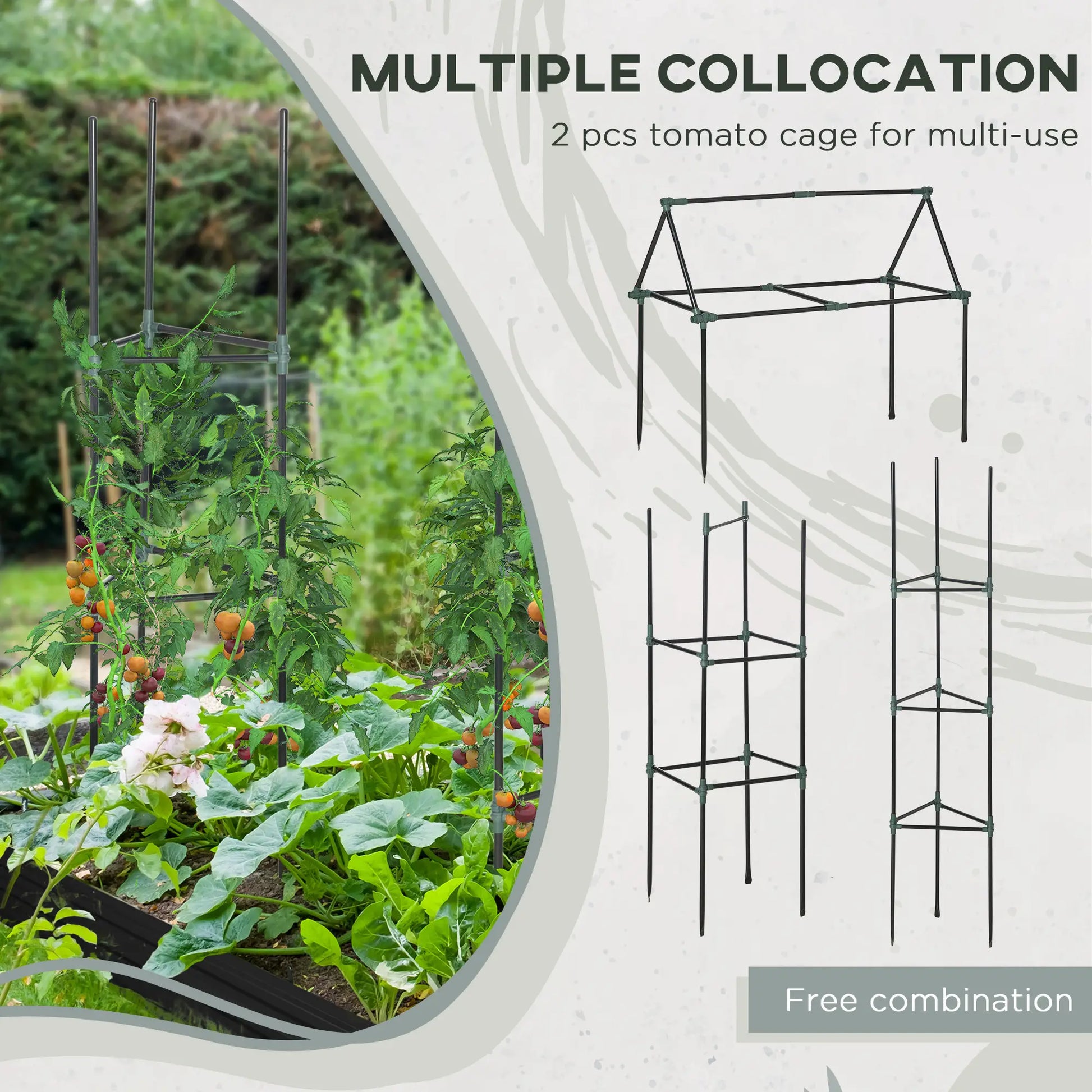 6' x 3' x 1' Raised Garden Bed, 2 Trellis Tomato Cages, Steel Frame, Black Raised Garden Beds at Gallery Canada