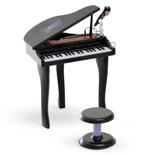 37 Key Mini Electronic Piano, Kids Musical Keyboard with Microphone, Black Electronic Musical Pianos Black at Gallery Canada