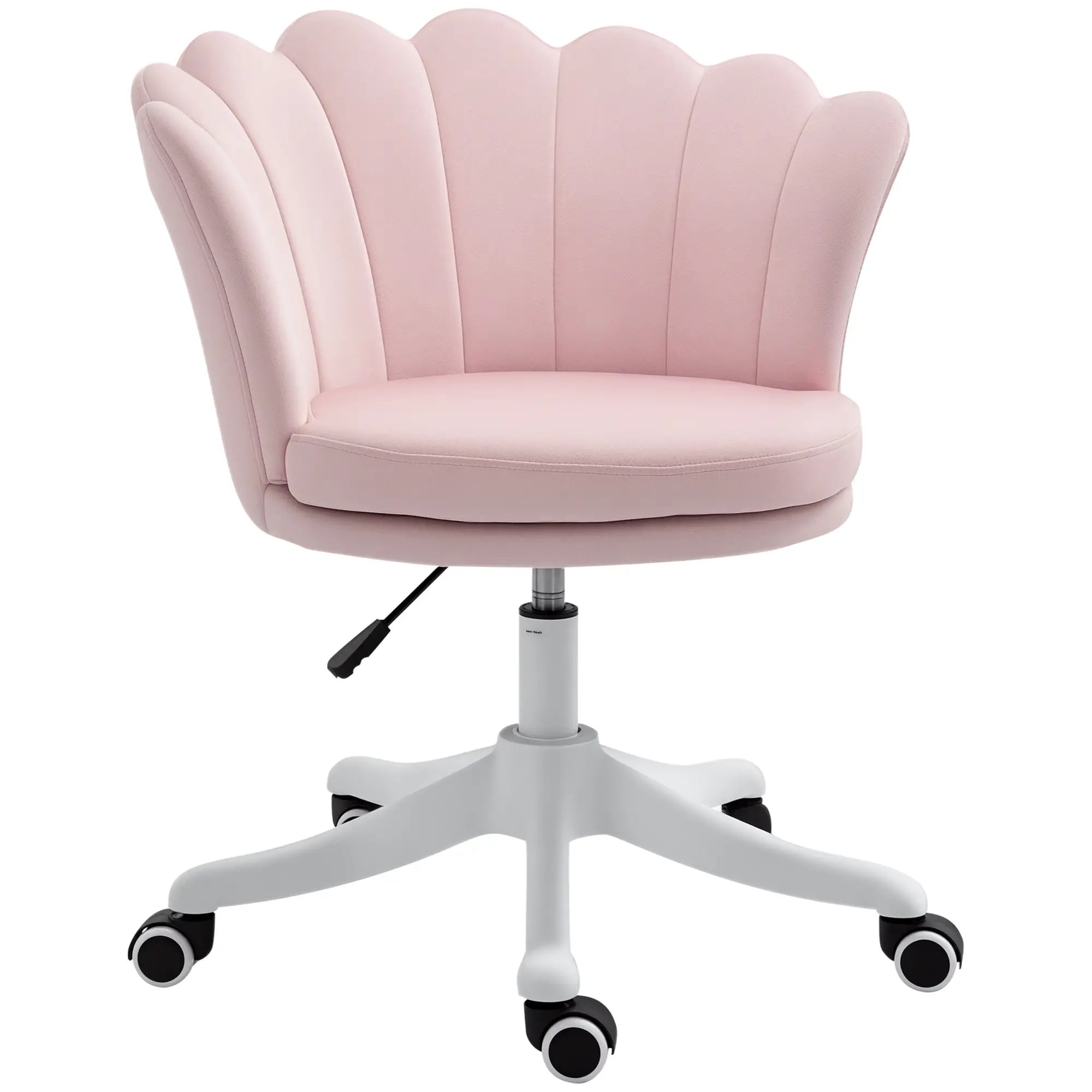 Adjustable Height Study Chair, Mid Back Velvet, Swivel Wheels, Pink Task Chairs Pink at Gallery Canada