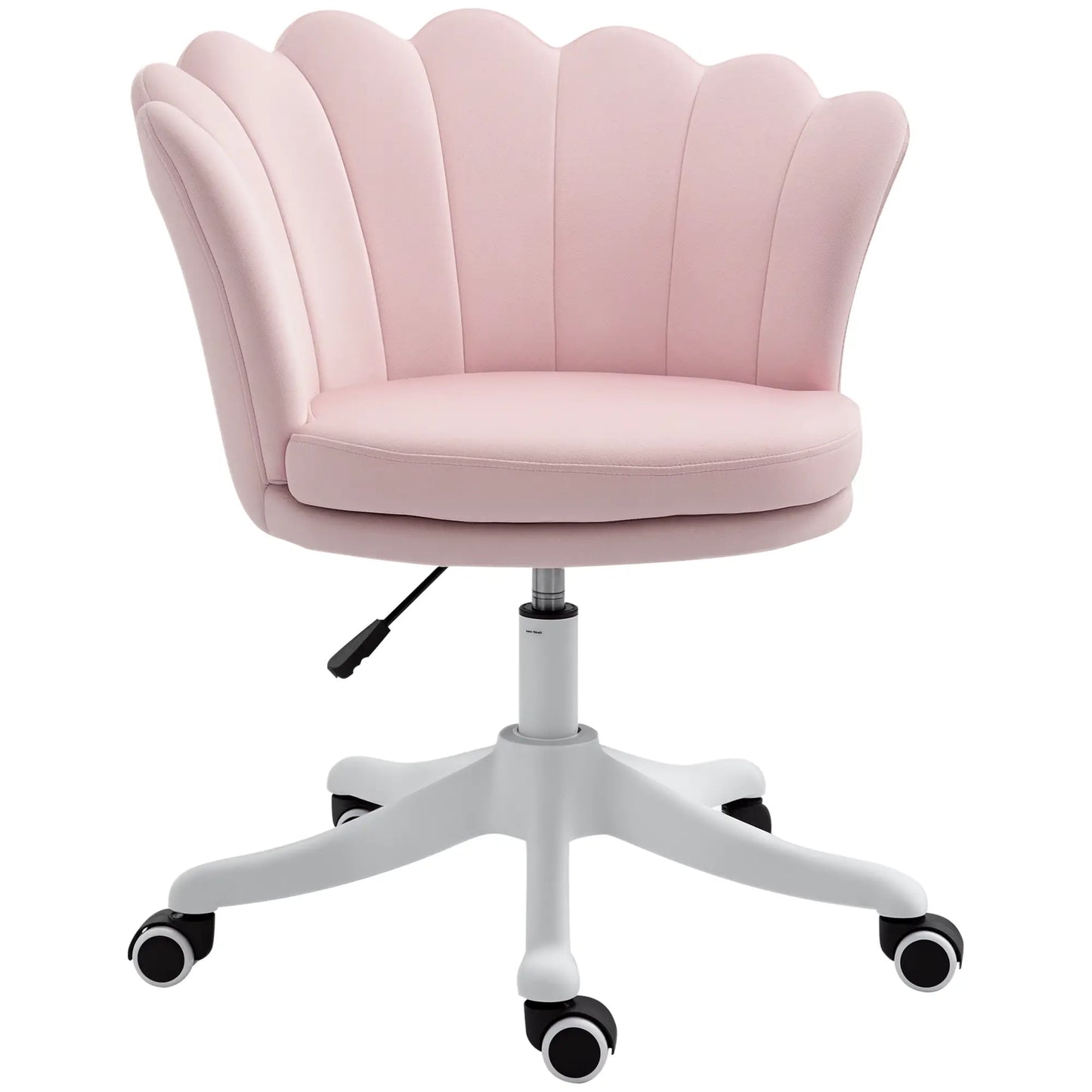 Adjustable Height Study Chair, Mid Back Velvet, Swivel Wheels, Pink Task Chairs Pink at Gallery Canada