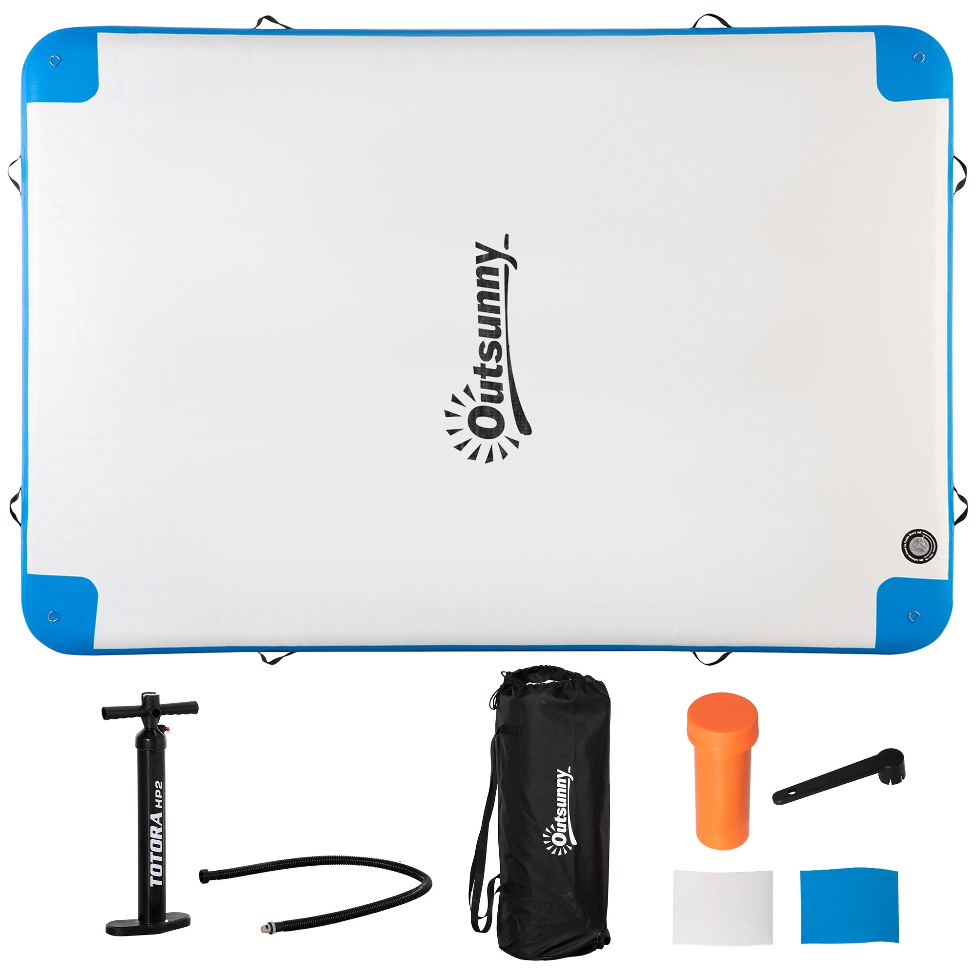 10' x 7' Inflatable Floating Dock, for Pool, Beach, Ocean, Blue Floating Water Mats White, Blue at Gallery Canada