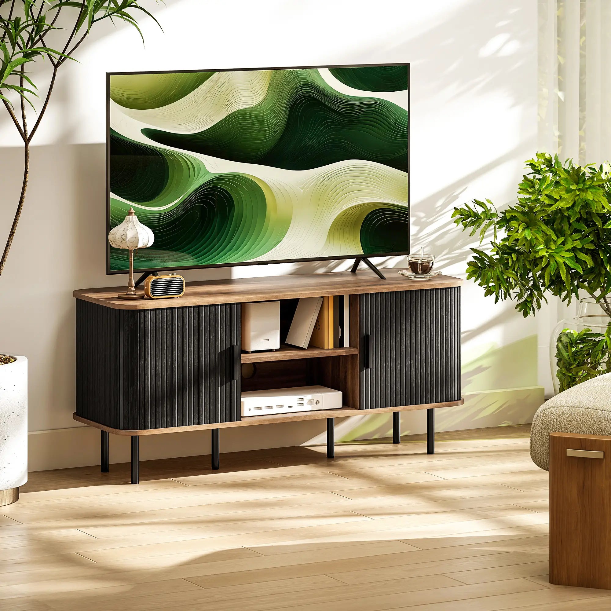 TV Stand for 55 Inches, Storage Shelves, Cabinets, Black TV Stands at Gallery Canada