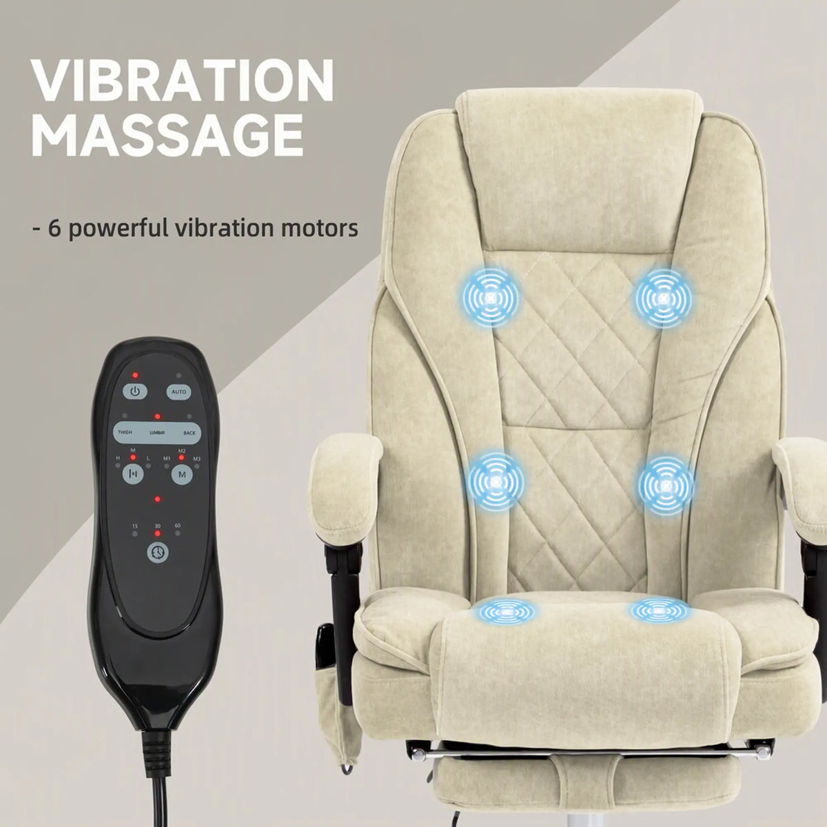 Massage Office Chair, Reclining Computer Chair, Adjustable Height, Footrest, Beige Massage Chairs at Gallery Canada