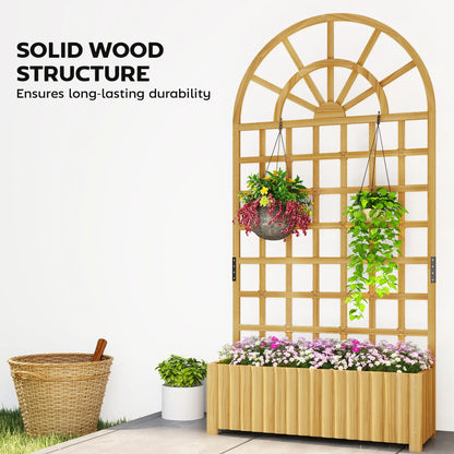 Wooden Raised Garden Bed with Trellis, Elevated Planter Box Wooden Planter Boxes at Gallery Canada