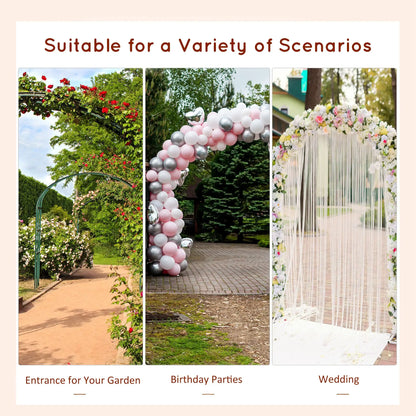 7.5FT Wood Garden Arch Trellis, Round Pergola Arbor, Yellow Garden Arches at Gallery Canada