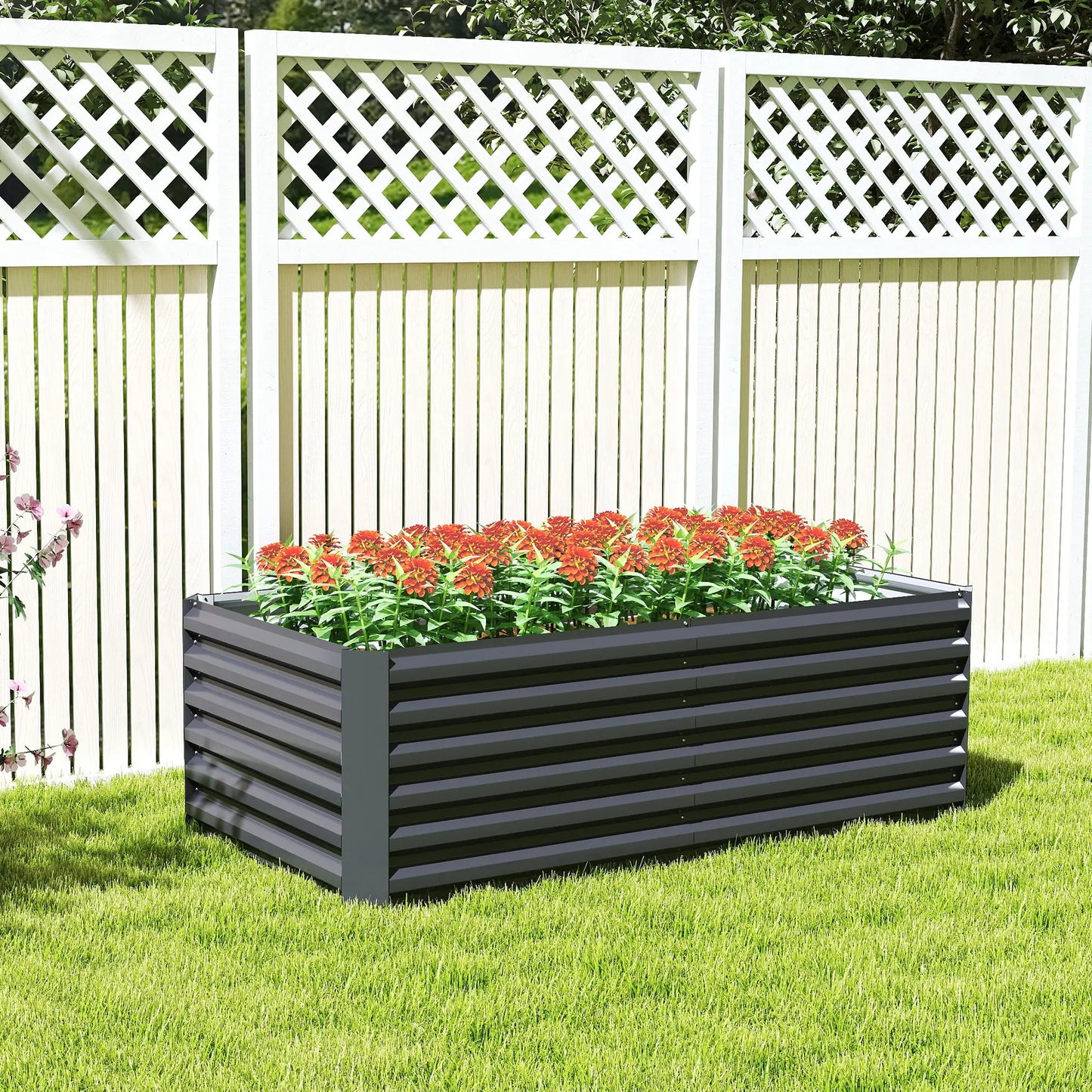 6' x 3' x 2' Raised Garden Bed, Galvanized Planter Box, Dark Grey Galvanized Planter Boxes at Gallery Canada