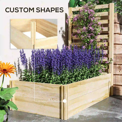 Wood Planter Box with Trellis, Raised Garden Bed, 91"x24"x43", Natural Raised Garden Beds at Gallery Canada