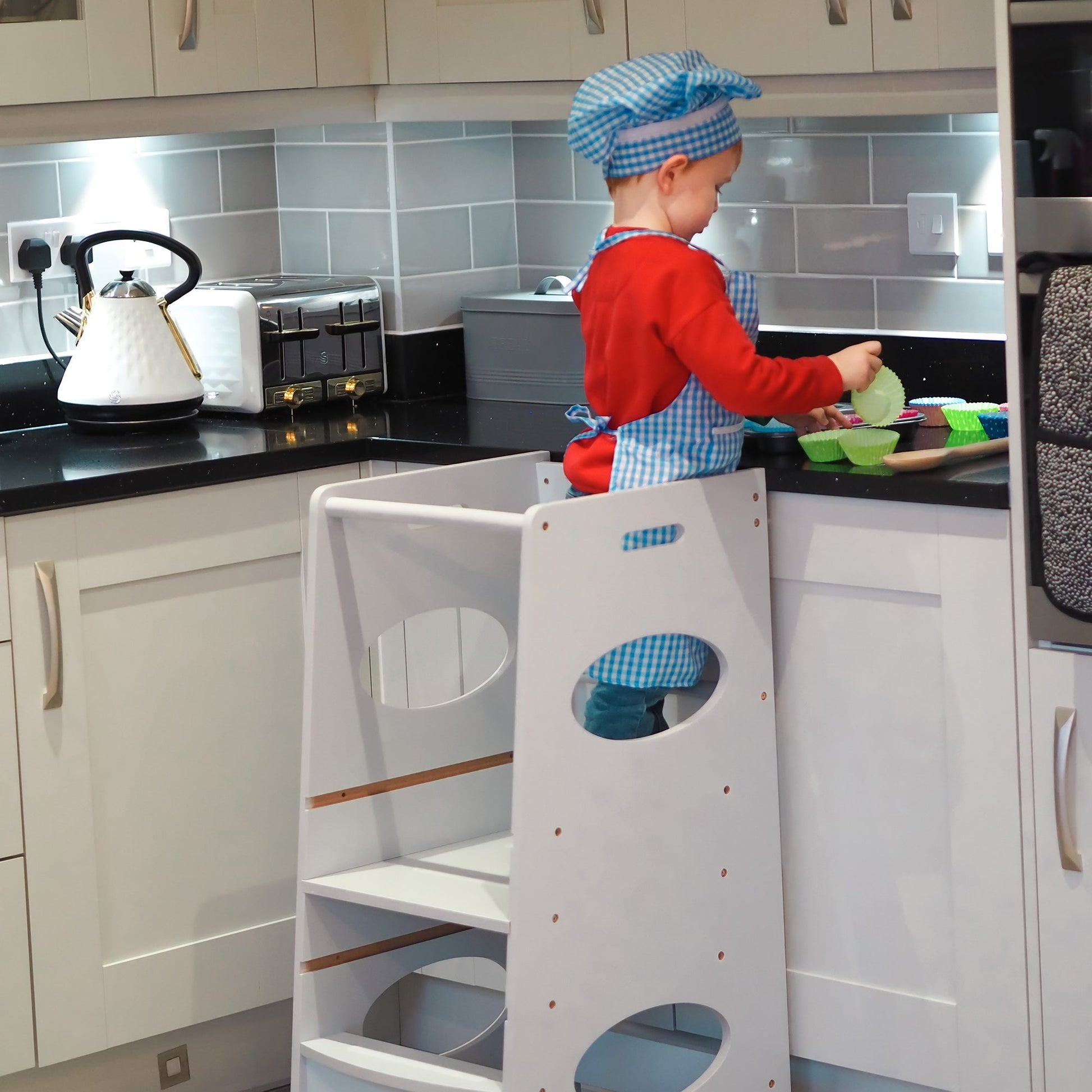 Step Stool for Toddler with Adjustable Standing Platform Safety Rail at Gallery Canada