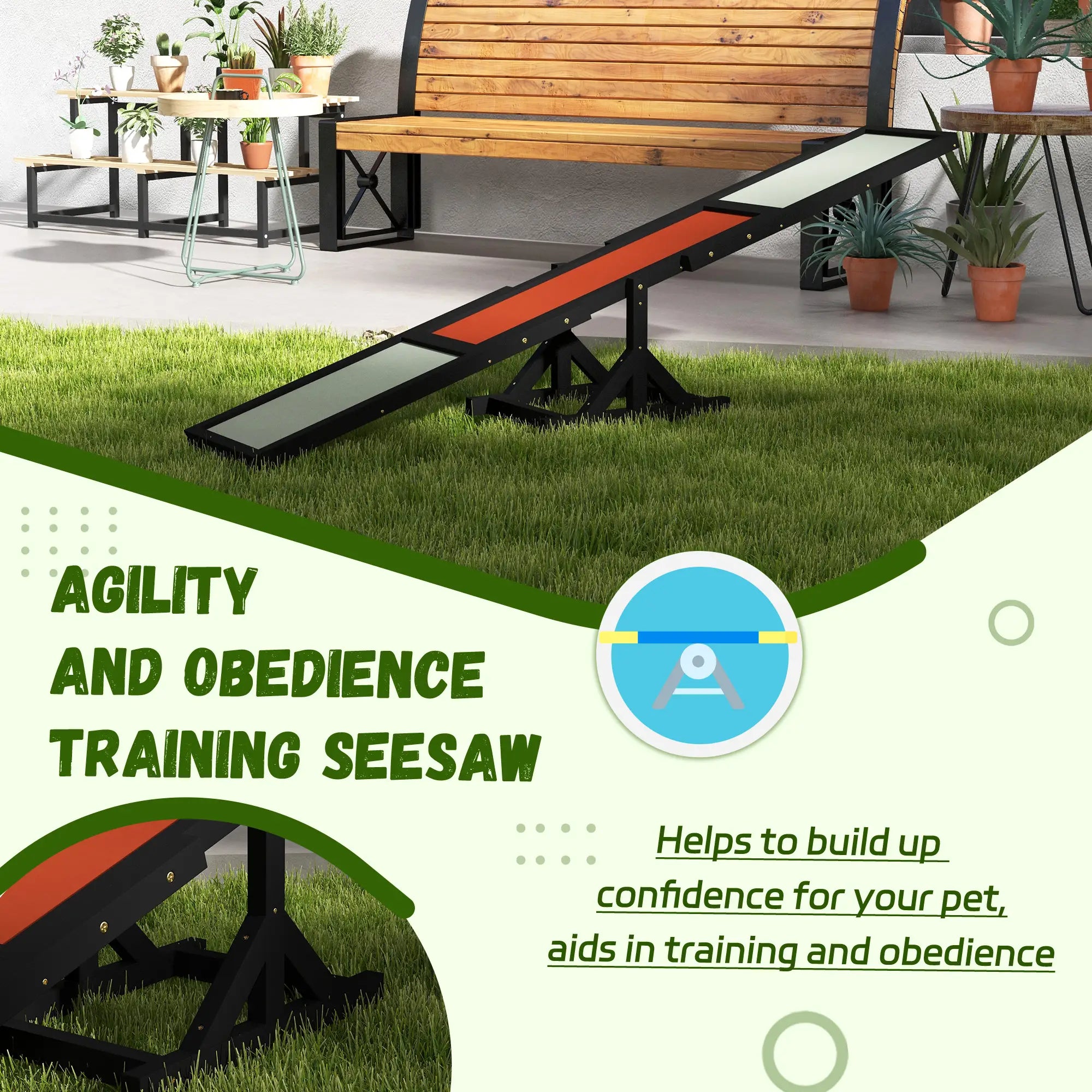 Wood Pet Seesaw, Dog Agility Training Equipment, Weather Resistant, Black Dog Agility Training Equipment at Gallery Canada