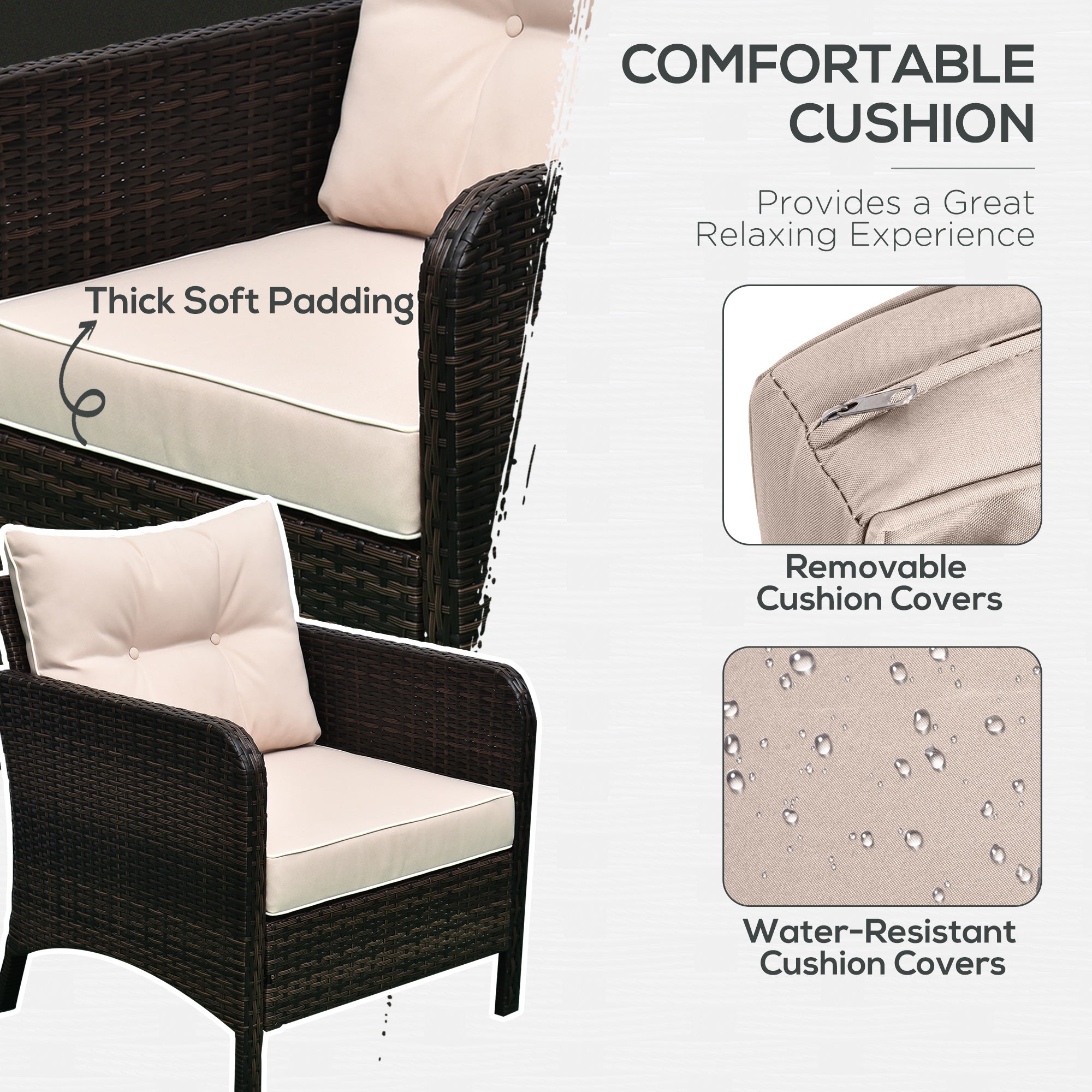 5pcs Outdoor Patio Furniture Set Wicker Conversation Set Footrest Coffee Table Patio Furniture Sets at Gallery Canada