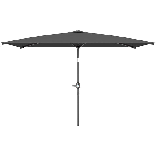 6.6x9.6ft Rectangle Aluminum Patio Umbrella, Outdoor Sunshade Canopy, Dark Grey Sun Umbrellas Dark Grey at Gallery Canada