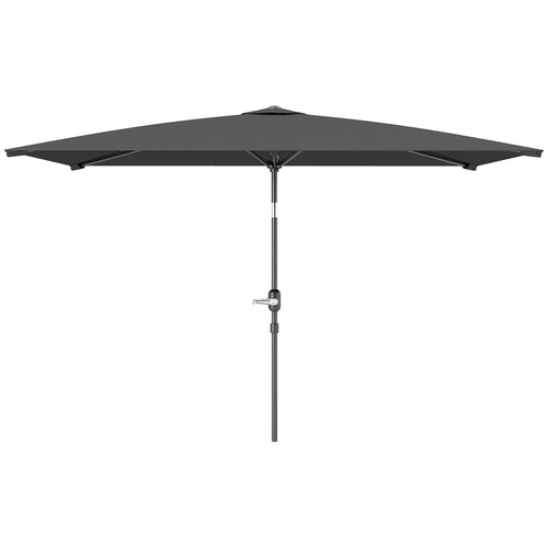 6.6x9.6ft Rectangle Aluminum Patio Umbrella, Outdoor Sunshade Canopy, Dark Grey