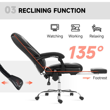 Massage Office Chair, Reclining Computer Chair, Adjustable Height, Footrest, Black Massage Chairs at Gallery Canada