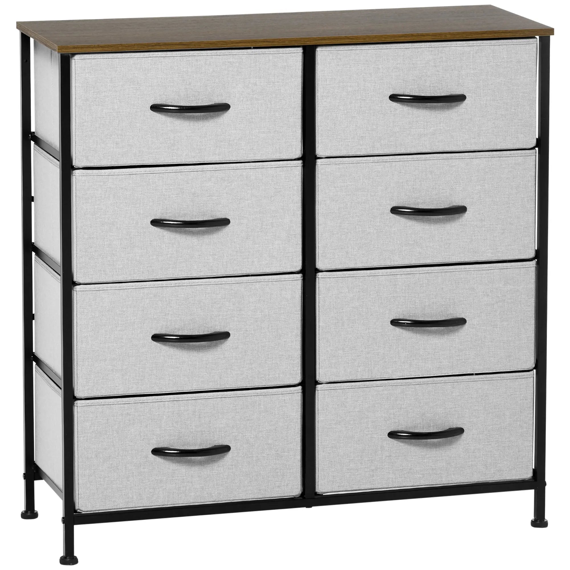 8 Drawer Dresser, Fabric Chest, Steel Frame, Wood Grain Top, Grey Storage Cabinets at Gallery Canada