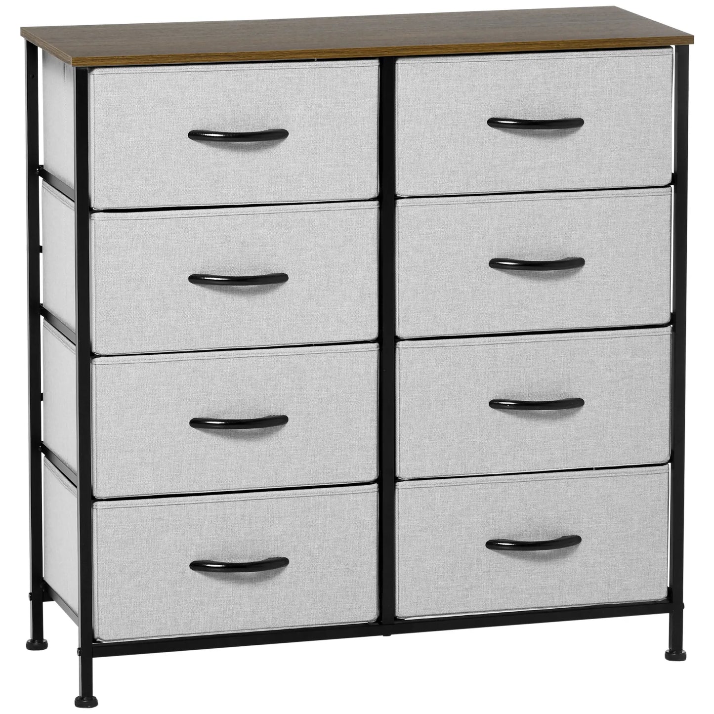 8 Drawer Dresser, Fabric Chest, Steel Frame, Wood Grain Top, Grey Storage Cabinets at Gallery Canada