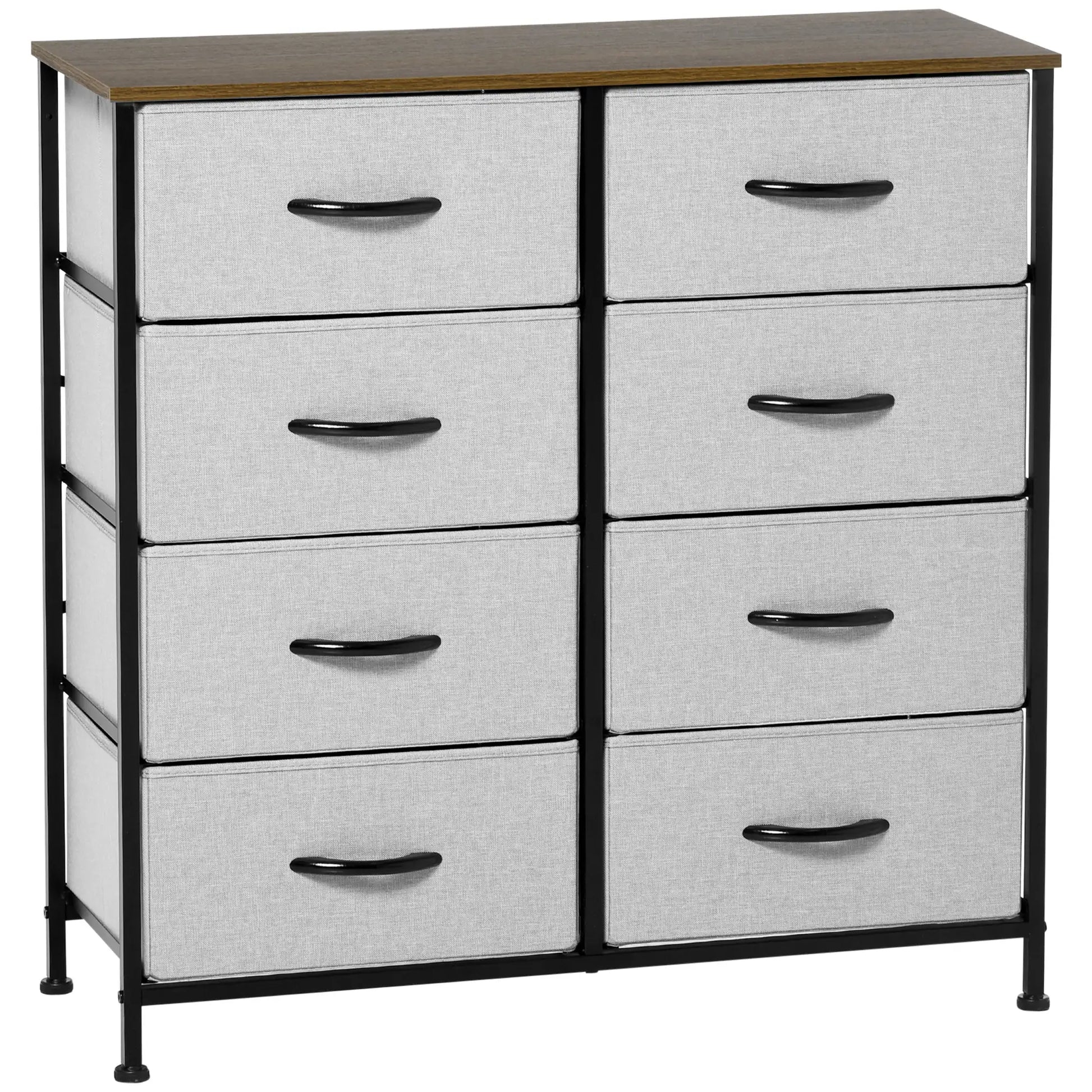 8 Drawer Dresser, Fabric Chest, Steel Frame, Wood Grain Top, Grey Storage Cabinets at Gallery Canada