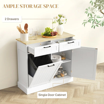 Hidden Garbage Bin Cabinet, Tilt Out Trash, 2 Drawers, White Bar Cabinets at Gallery Canada