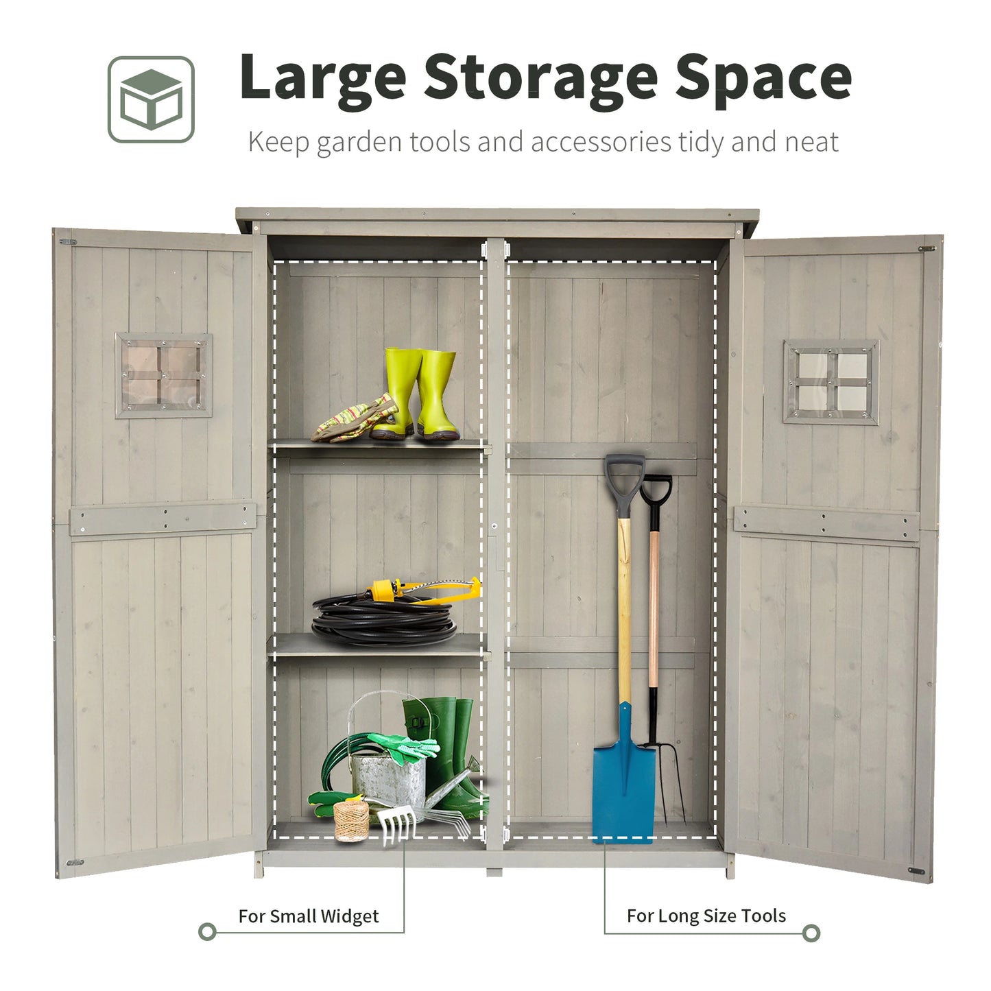 4x1.5ft Wooden Garden Storage Shed, Outdoor Tool Cabinet, Grey Sheds at Gallery Canada