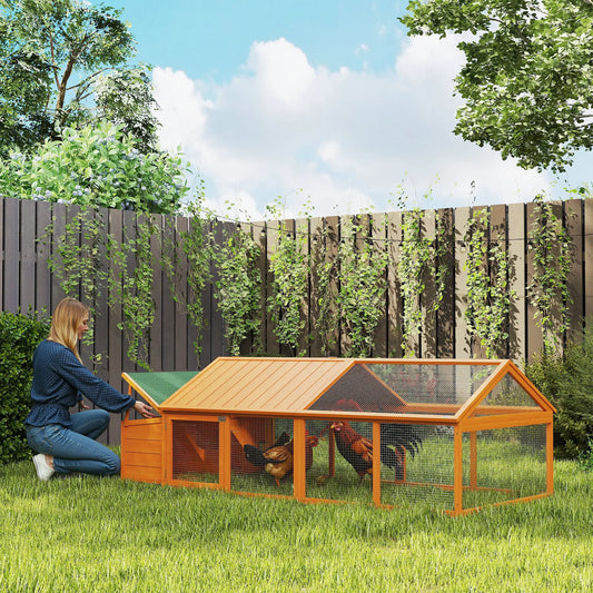 95"L Chicken Coop With Nesting Box, Wooden Roof, Side Door Chicken Coops Orange at Gallery Canada