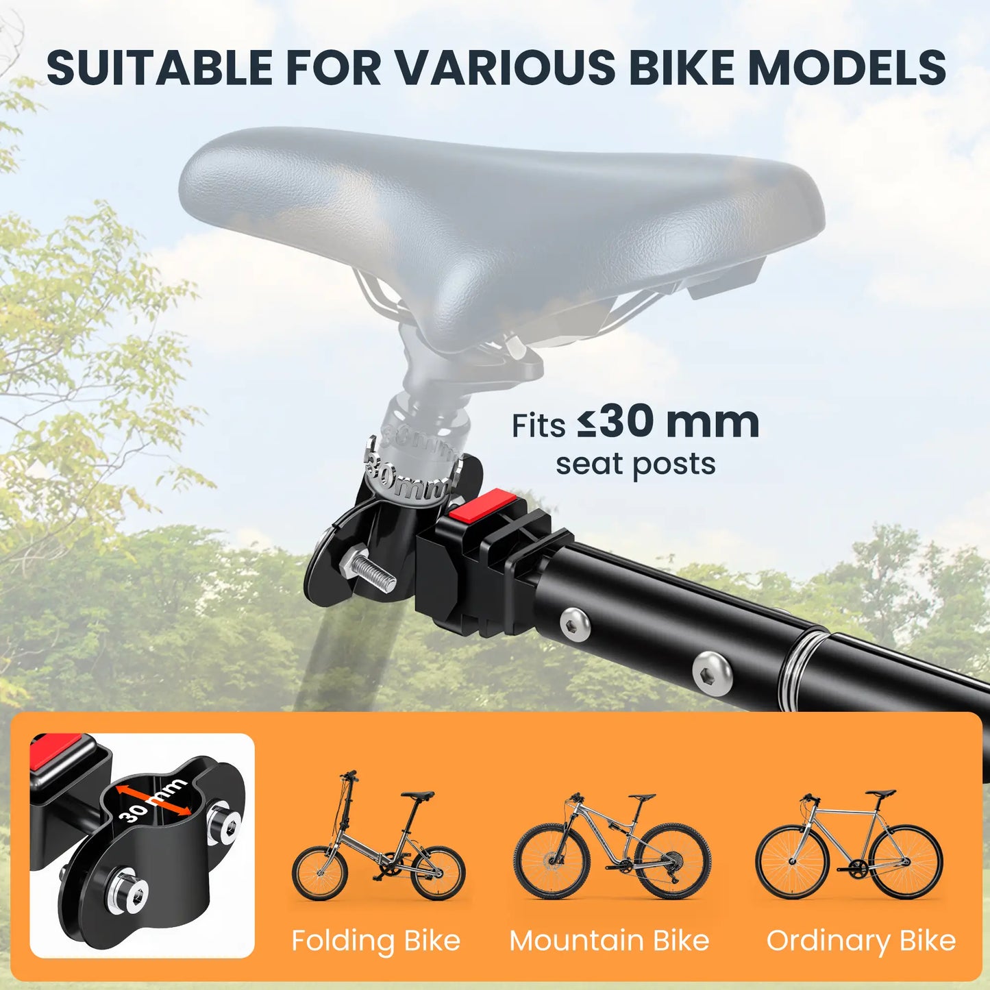 Folding Bicycle Cargo Trailer, Bike Cart Carrier, Hitch, Black Bike Cargo Trailers at Gallery Canada