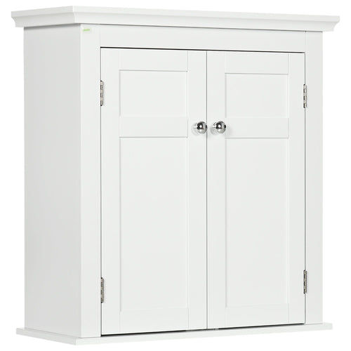 Bathroom Wall Cabinet, Medicine Cabinet, Over Toilet Storage Cabinet with Adjustable Shelves for Kitchen, Entryway, White