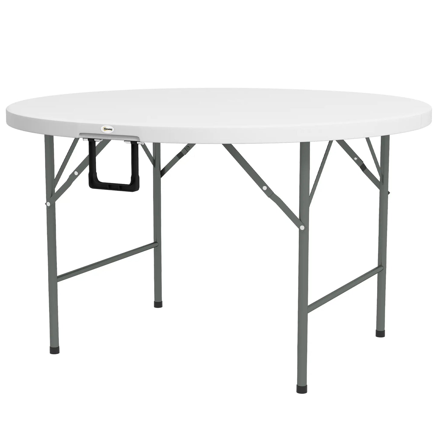 48" Folding Patio Table, Outdoor HDPE Picnic Table, White Patio Side Tables Grey, White at Gallery Canada