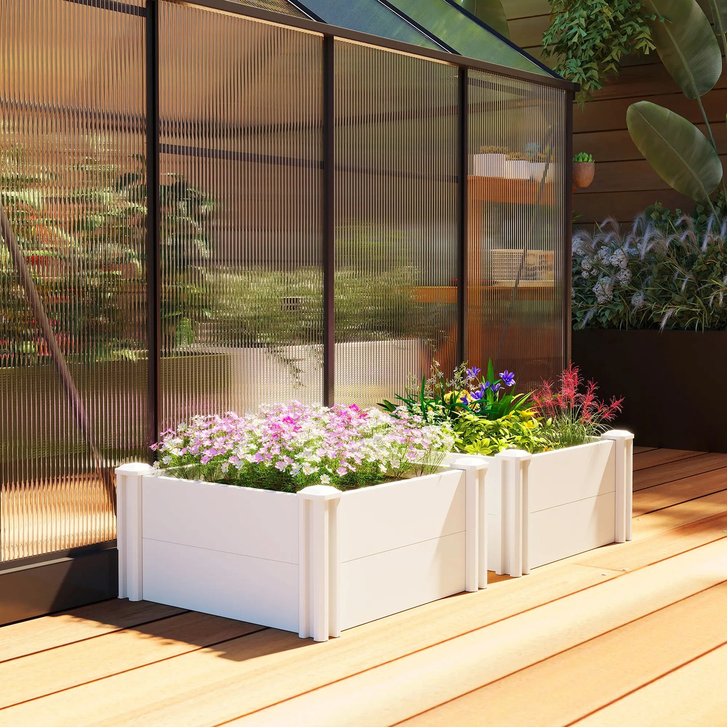 Modular Raised Garden Bed Kit, 2 x 2 x 1ft, White Raised Garden Beds at Gallery Canada
