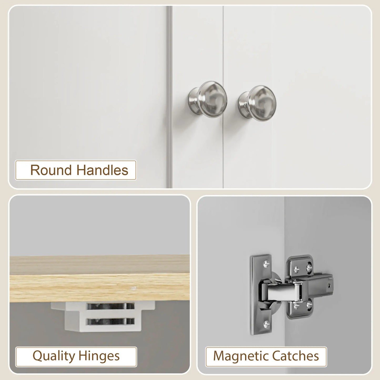 72" Tall Pantry Cabinet, Adjustable Shelves, 4 Doors, White Storage Cabinets at Gallery Canada