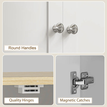 72" Tall Pantry Cabinet, Adjustable Shelves, 4 Doors, White Storage Cabinets at Gallery Canada