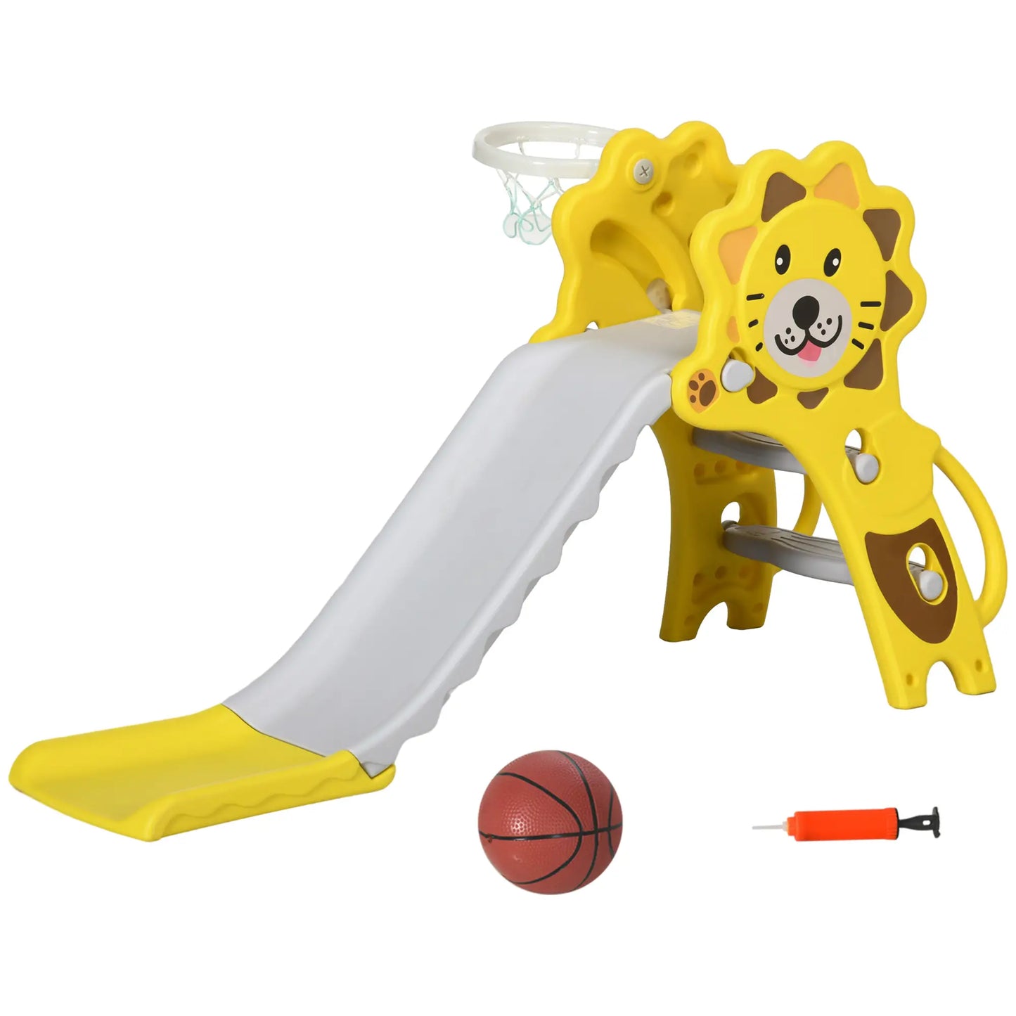 3 in 1 Toddler Slide, Basketball Hoop, Climber, 18-36 Months, Yellow Gym Sets & Swings Yellow, Grey at Gallery Canada