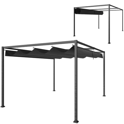 Pergola Shade 10x7, Modern Outdoor Shelter, Black