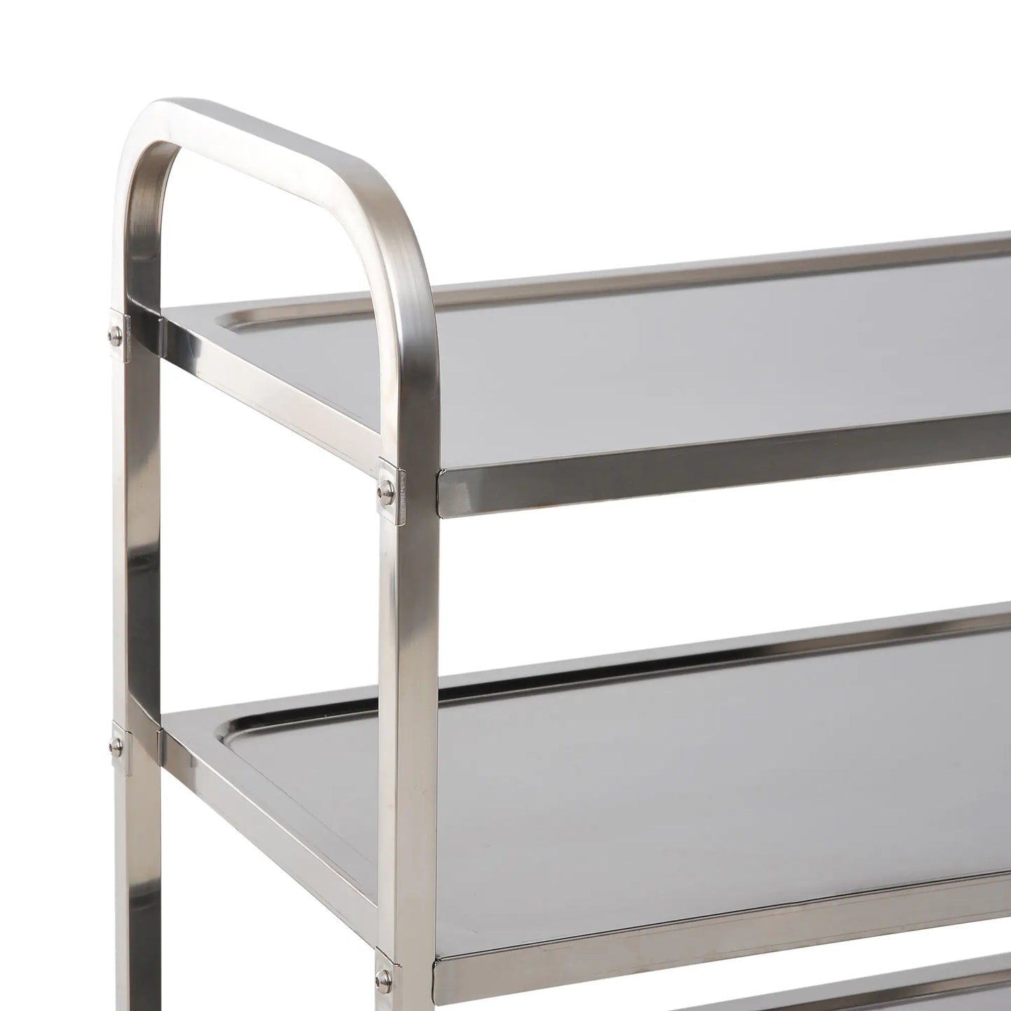33" 3-Tier Kitchen Trolley, Stainless Steel, Wheeled Storage Cart, 330LBS Kitchen Islands & Kitchen Carts at Gallery Canada