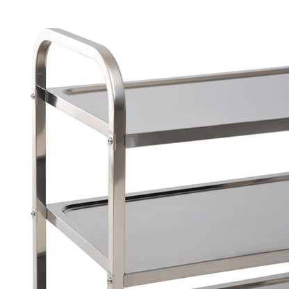 33" 3-Tier Kitchen Trolley, Stainless Steel, Wheeled Storage Cart, 330LBS Kitchen Islands & Kitchen Carts at Gallery Canada
