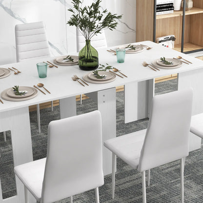 Modern Upholstered PU Leather Dining Chairs, Set of 6, White Bar Stools at Gallery Canada