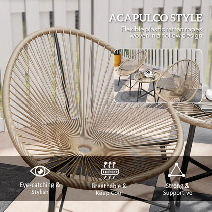 3 Piece Wicker Patio Bistro Set, Acapulco Chairs, Glass-Top Table, Natural Wood Bistro Sets at Gallery Canada